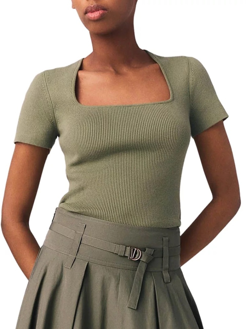 Miyo Ribbed Square Neck Sweater